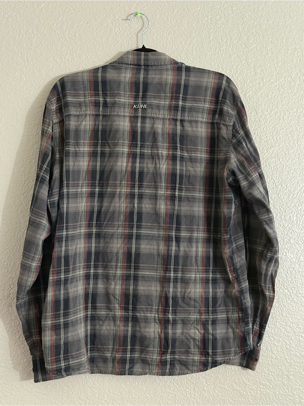 Kuhl Plaid Flannel Button Up Long Sleeve Gorpcore Outdoor Shirt Mens Large - Picture 6 of 6